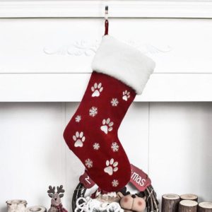 Christmas Sock Decoration Pendant Children Gift Candy Bag(Red) (OEM)