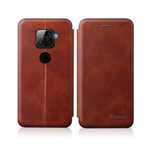 For Xiaomi Redmi Note 9 /10X 4G Integrated Electricity Pressing Retro Texture Magnetic TPU+PU Leather Case with Card Slot & Holder(Brown) (OEM)