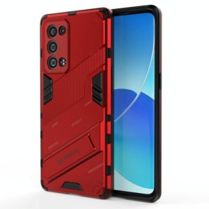 For OPPO Reno6 Pro+ 5G Punk Armor 2 in 1 PC + TPU Shockproof Case with Invisible Holder(Red) (OEM)
