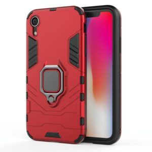 For iPhone XR PC + TPU Shockproof Protective Case with Magnetic Ring Holder (Red) (OEM)