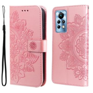 For Infinix Note 11 Pro/Note 11s 7-petal Flowers Embossing Pattern Horizontal Flip Leather Case(Rose Gold) (OEM)