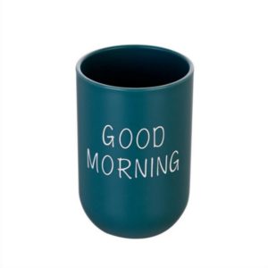 Simple Cute Brushing Cup Couple Plastic Mouthwash Cup, Pattern:Word(Dark Green) (OEM)