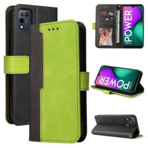 Business Stitching-Color Horizontal Flip PU Leather Case with Holder & Card Slots & Photo Frame For Infinix Smart 5 / Hot 10 Lite / X657(Green) (OEM)