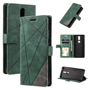 For Nokia 2.4 Skin Feel Splicing Horizontal Flip Leather Case with Holder & Card Slots & Wallet & Photo Frame(Green) (OEM)