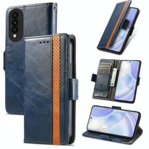 For Huawei nova 8 SE Youth CaseNeo Business Splicing Dual Magnetic Buckle Horizontal Flip PU Leather Case with Holder & Card Slots & Wallet(Blue) (OEM)