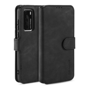 For Huawei P40 DG.MING Retro Oil Side Horizontal Flip Case with Holder & Card Slots & Wallet(Black) (DG.MING) (OEM)