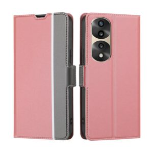 For Honor 70 Pro / 70 Pro+ Twill Texture Side Button Leather Phone Case(Pink) (OEM)