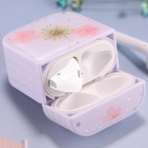 For AirPods 1 / 2 Beautiful Ladies Flowers Pattern Wireless Earphone Protective Case(Pink) (OEM)