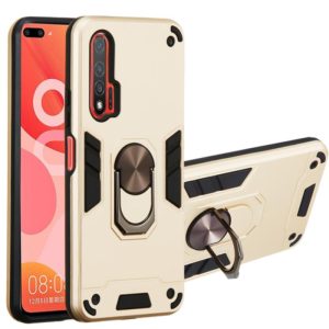 For Huawei nova 6 2 in 1 Armour Series PC + TPU Protective Case with Ring Holder(Gold) (OEM)