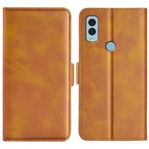 For Kyocera Android One S9 Dual-side Magnetic Buckle Leather Phone Case(Yellow) (OEM)