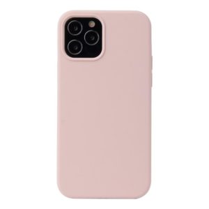 For iPhone 12 / 12 Pro Solid Color Liquid Silicone Shockproof Protective Case(Sand Pink) (OEM)