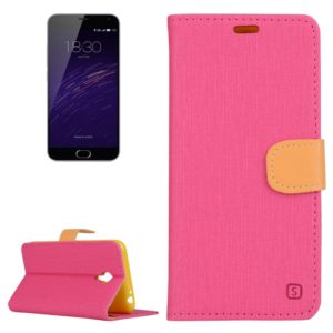 Denim Texture Horizontal Flip Solid Color Leather Case with Holder & Card Slots & Wallet for Meizu M2 Note(Magenta) (OEM)