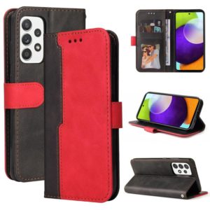 For Samsung Galaxy A52 5G / 4G Business Stitching-Color Horizontal Flip PU Leather Case with Holder & Card Slots & Photo Frame(Red) (OEM)