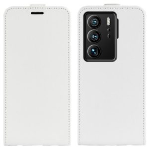 For ZTE Axon 40 Ultra R64 Texture Vertical Flip Leather Phone Case(White) (OEM)