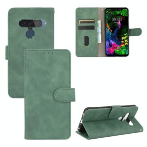 For LG G8s ThinQ Solid Color Skin Feel Magnetic Buckle Horizontal Flip Calf Texture PU Leather Case with Holder & Card Slots & Wallet(Green) (OEM)