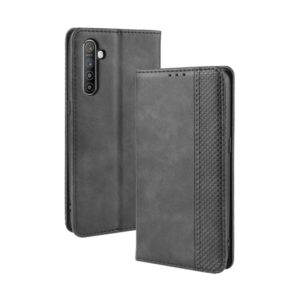For Oppo Realme XT / Realme X2 / K5 Magnetic Buckle Retro Crazy Horse Texture Horizontal Flip Leather Case with Holder & Card Slots & Photo Frame(Black) (OEM)