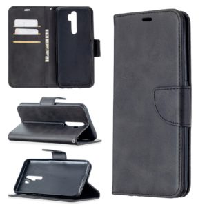 For Oppo A5 (2020) / A9 (2020) Retro Lambskin Texture Pure Color Horizontal Flip PU Leather Case with Holder & Card Slots & Wallet & Lanyard(Black) (OEM)