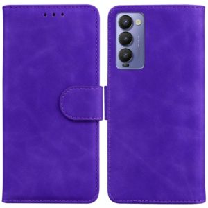 For Tecno Camon 18 / 18P Skin Feel Pure Color Flip Leather Phone Case(Purple) (OEM)