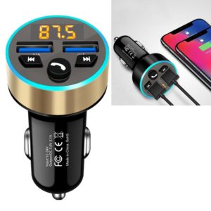 Halo Car MP3 Bluetooth Player Car Charger Car FM Transmitter 3.1A Car Charger(Tyrant Gold) (OEM)