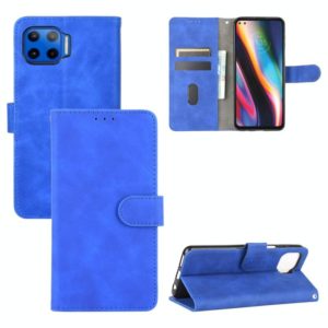 For Motorola Moto G 5G Plus Solid Color Skin Feel Magnetic Buckle Horizontal Flip Calf Texture PU Leather Case with Holder & Card Slots & Wallet(Blue) (OEM)
