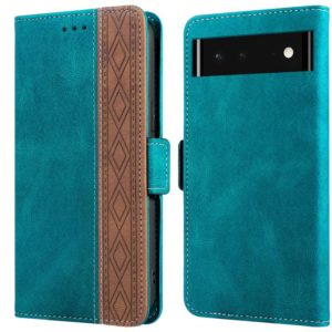 For Google Pixel 6 Stitching Side-Magnetic RFID Leather Phone Case(Dark Green) (OEM)