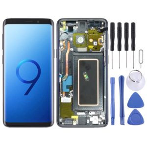 Original Super AMOLED LCD Screen for Galaxy S9 / G960F / DS / G960U / G960W / G9600 Digitizer Full Assembly with Frame (Grey) (OEM)