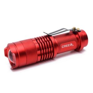 2 PCS Mini Zoom LED Flashlight Dual-Purpose Retractable Flashlight(Red) (OEM)