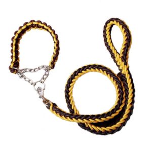 Dog Leash Braided Belt Pet Explosion-Proof Leash, Size: L(Chain Yellow+Brown) (OEM)