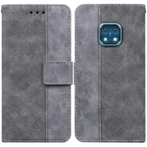 For Nokia XR20 Geometric Embossed Leather Phone Case(Grey) (OEM)