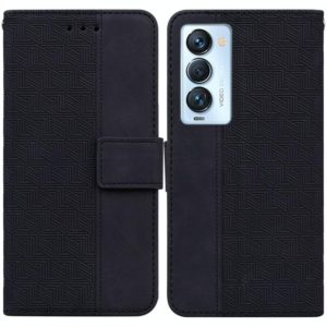 For Tecno Camon 18 Premier Geometric Embossed Leather Phone Case(Black) (OEM)