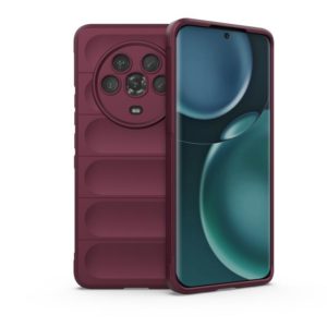 For Honor Magic4 Magic Shield TPU + Flannel Phone Case(Wine Red) (OEM)