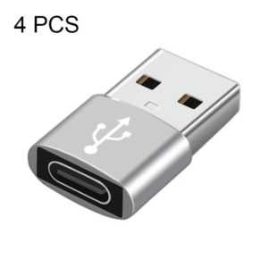3 PCS USB-C / Type-C Female to USB 3.0 Male Aluminum Alloy Adapter, Support Charging & Transmission Data(Silver) (OEM)