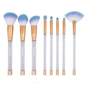 8 in 1 Honeycomb Handle Multi-functional Makeup Brush, White Handle and Blue Brush (OEM)
