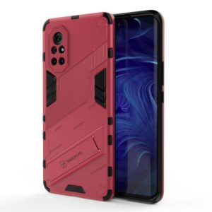 For Huawei Nova 8 Punk Armor 2 in 1 PC + TPU Shockproof Case with Invisible Holder(Rose Red) (OEM)