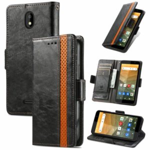 For Vodafone Smart E11 CaseNeo Splicing Dual Magnetic Buckle Leather Case with Holder & Card Slots & Wallet(Black) (OEM)
