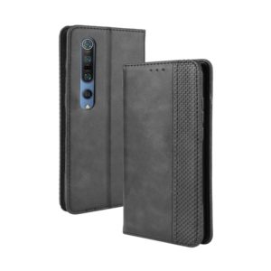 For Xiaomi Mi 10 /Xiaomi Mi 10 Pro 5G Magnetic Buckle Retro Crazy Horse Texture Horizontal Flip Leather Case , with Holder & Card Slots & Photo Frame(Black) (OEM)