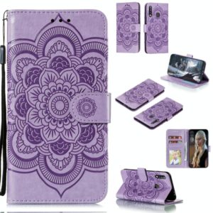 For Galaxy A70e Mandala Embossing Pattern Horizontal Flip PU Leather Case with Holder & Card Slots & Walle & Lanyard(Purple) (OEM)