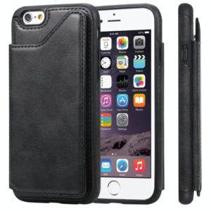 For iPhone 6 Shockproof Calf Texture Protective Case with Holder & Card Slots & Frame(Black) (OEM)