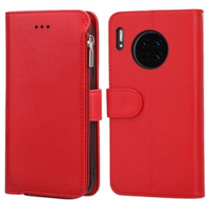 For Huawei Mate 30 Microfiber Zipper Horizontal Flip Leather Case(Red) (OEM)