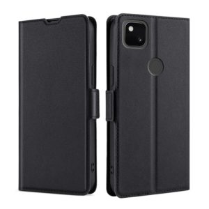 For Google Pixel 4a Ultra-thin Voltage Side Buckle PU + TPU Horizontal Flip Leather Case with Holder & Card Slot(Black) (OEM)