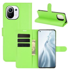 For Xiaomi Mi 11 Litchi Texture Horizontal Flip Protective Case with Holder & Card Slots & Wallet(Green) (OEM)