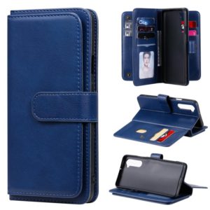 For Oneplus Nord Multifunctional Magnetic Copper Buckle Horizontal Flip Solid Color Leather Case with 10 Card Slots & Wallet & Holder & Photo Frame(Dark Blue) (OEM)