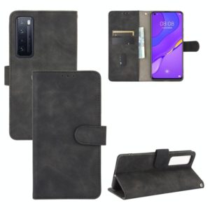 For Huawei nova 7 5G Solid Color Skin Feel Magnetic Buckle Horizontal Flip Calf Texture PU Leather Case with Holder & Card Slots & Wallet(Black) (OEM)