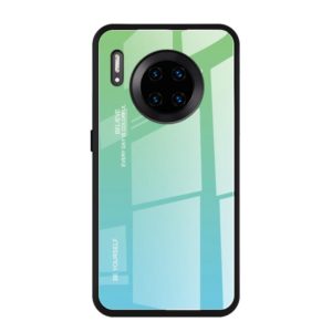 For Huawei Mate 30 Pro Gradient Color Glass Case(Sky Blue) (OEM)
