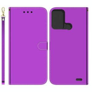 For ZTE Blade A52 Imitated Mirror Surface Horizontal Flip Leather Phone Case(Purple) (OEM)