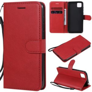 For Huawei Y5p / Honor 9S Solid Color Horizontal Flip Protective Leather Case with Holder & Card Slots & Wallet & Lanyard(Red) (OEM)