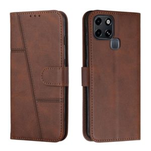 For Infinix Smart 6 Stitching Calf Texture Buckle Leather Phone Case(Brown) (OEM)