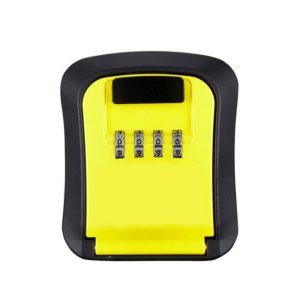 Wall-Mounted Key Code Box Construction Site Home Decoration Four-Digit Code Lock Key Box(Yellow) (OEM)