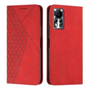 For Infinix Hot 11S NFC Diamond Splicing Skin Feel Magnetic Leather Phone Case(Red) (OEM)
