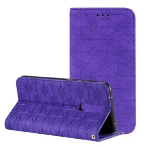 For Xiaomi Redmi 8A Lucky Flowers Embossing Pattern Magnetic Horizontal Flip Leather Case with Holder & Card Slots(Purple) (OEM)